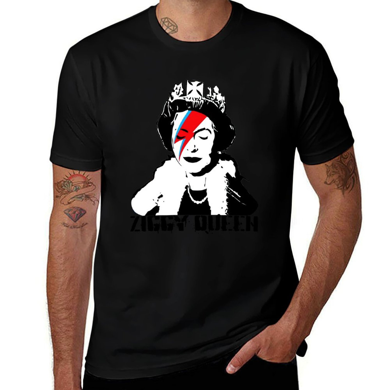 Queen Street Fashion - Queen Elisabeth Ziggy Queen Banksy Street-Pop-Art