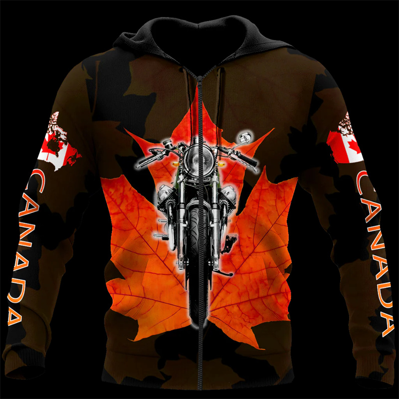 Street Fashion Canada - Kanada Ahornblatt 3d gedruckt Hoodie Männer