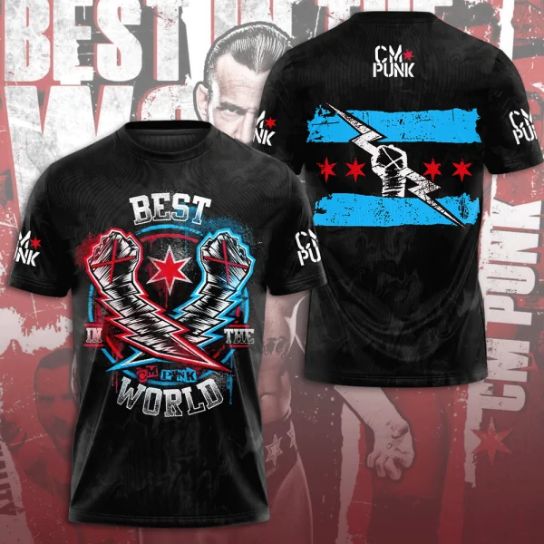 Street Fashion For Short Guys - CM Punk 3D All-Over-Print T-Shirt mit
